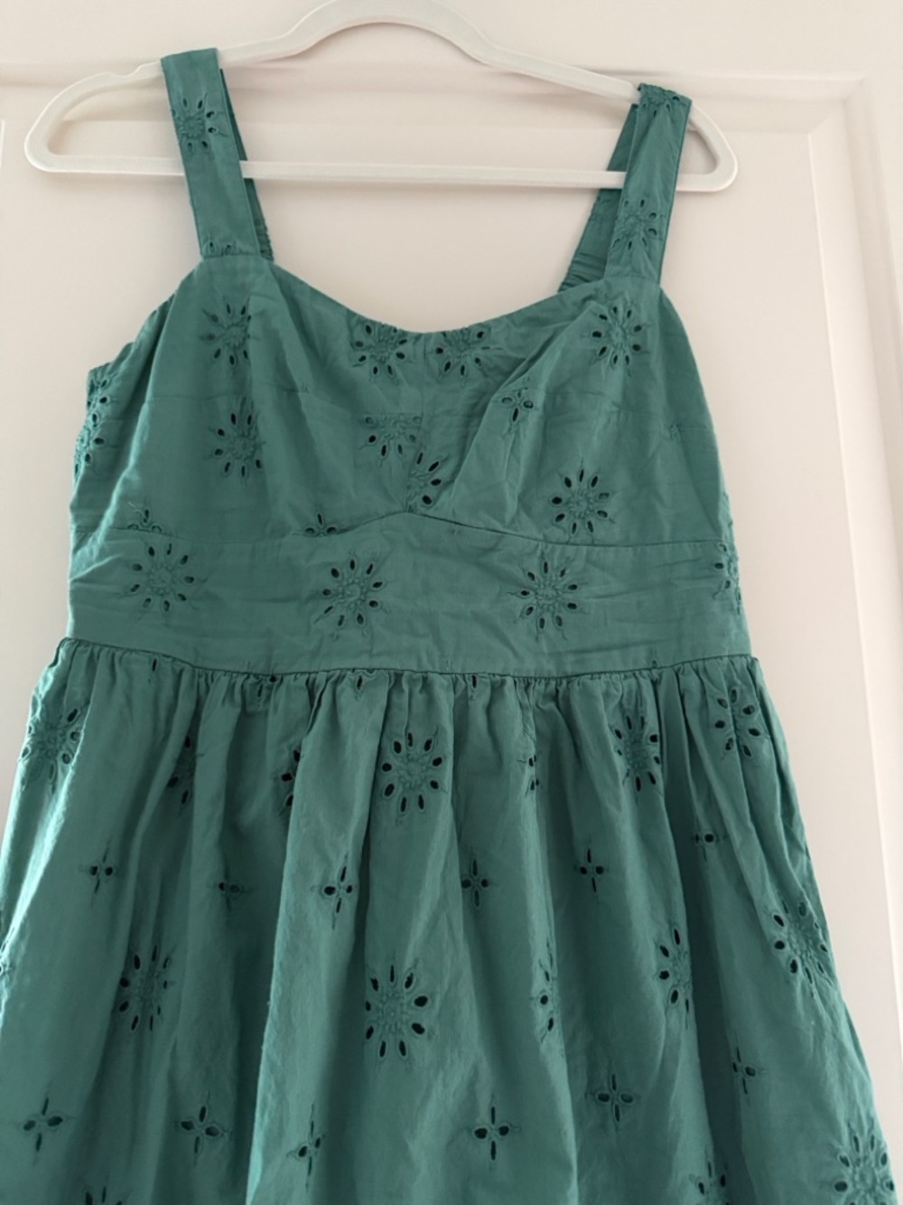 J. Crew Teal Eyelet Midi Dress - Picture 6 of 7